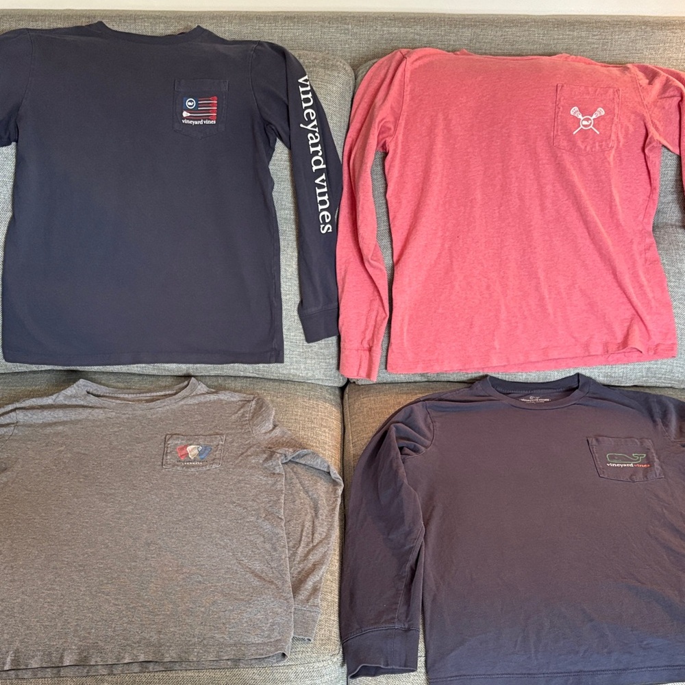 Vineyard Vines Navy, Red, and Gray Long Sleeve Shirts